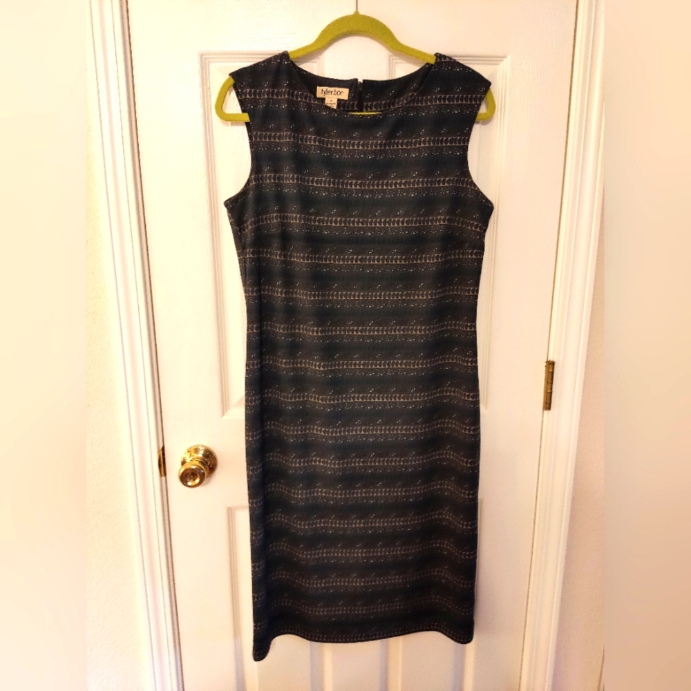 Tyler Boe Women's Dress Size M Blue Green Stretch Polyester Light